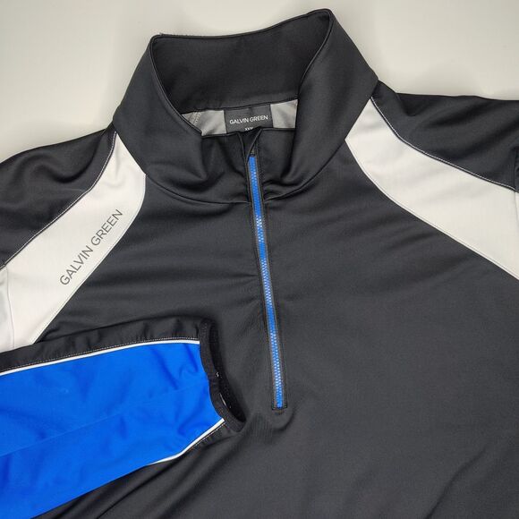 Galvin Green IFC-1 Gore Windstopper 1/4 Zip Jacket Mens XXL 3XL Black Blue Logos - Picture 3 of 10